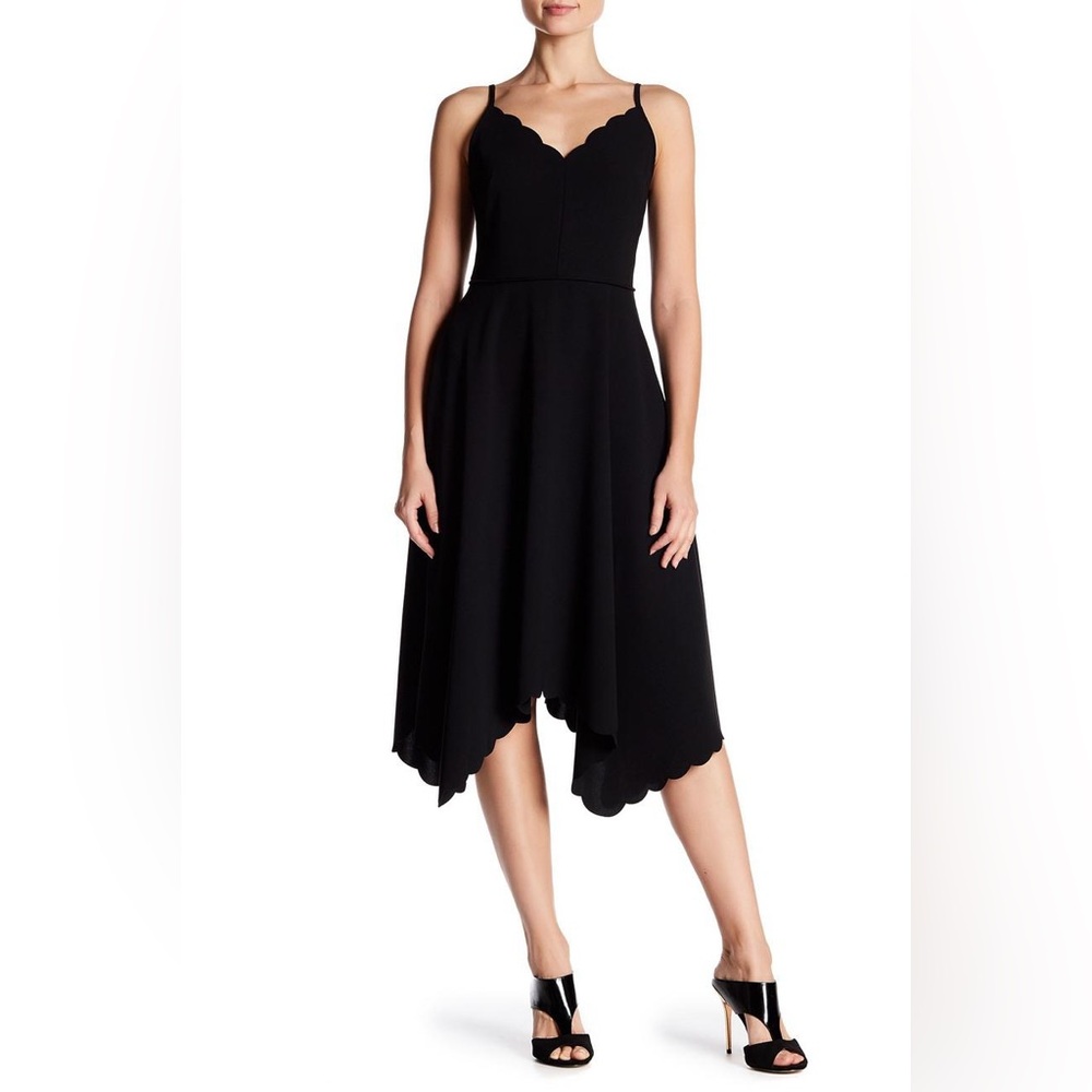 TED BAKER Scallop Edge Asymmetrical Dress